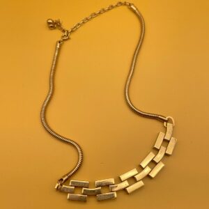 Photo detail:RETRO CHUNKY CHAIN LINK CURVED PENDANT NECKLACE HEAVY SNAKE CHAIN