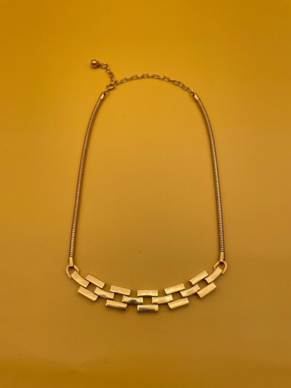 RETRO CHUNKY CHAIN LINK CURVED PENDANT NECKLACE HEAVY SNAKE CHAIN