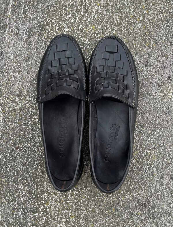 BASKETWEAVE BLACK LEATHER TOE LOAFER *DEADSTOCK