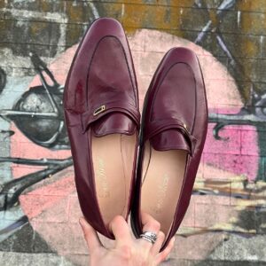 Photo detail:BURGUNDY LEATHER BLACK PIPING LOAFER *DEADSTOCK