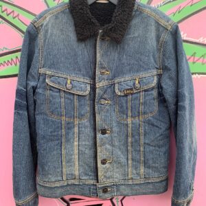 Photo detail:RARE JAPANESE ISSUED LEE BLACK SHERPA STORM RIDER DENIM JACKET