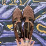 LEATHER CUT OUT WOVEN BUCKLE PLATFORM HUARACHES *DEADSTOCK