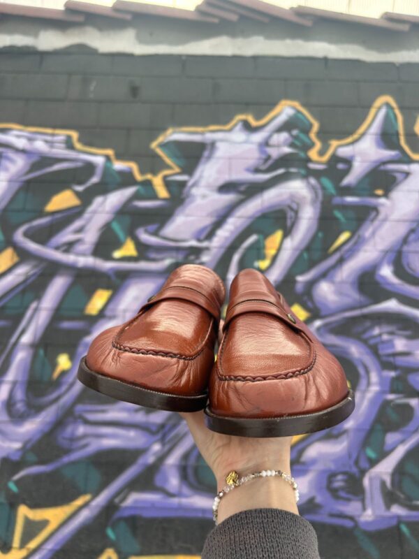 STITCH TOE LEATHER LOAFER SHOE