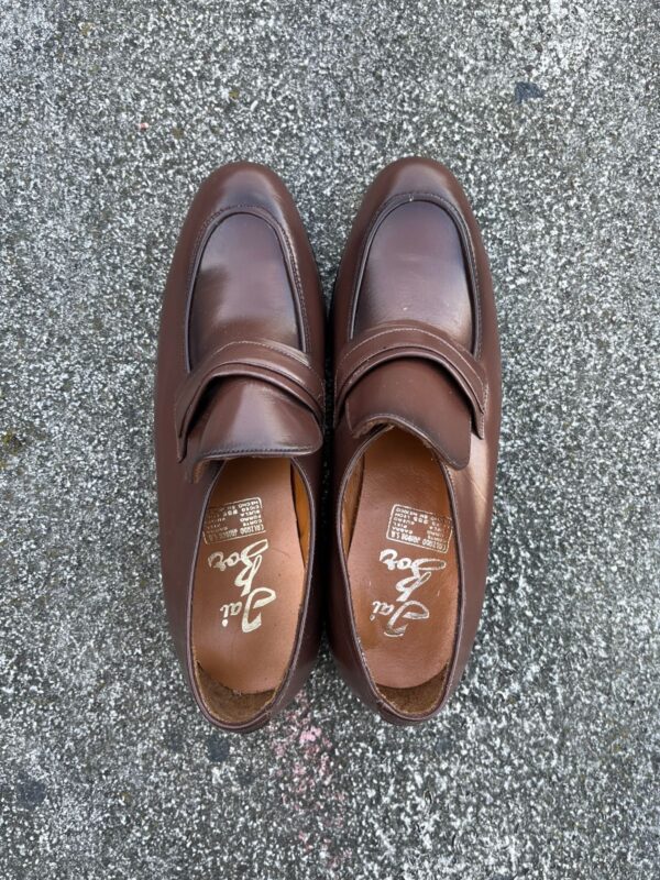 SINGLE STRAP TOBACCO LEATHER LOAFER SHOE