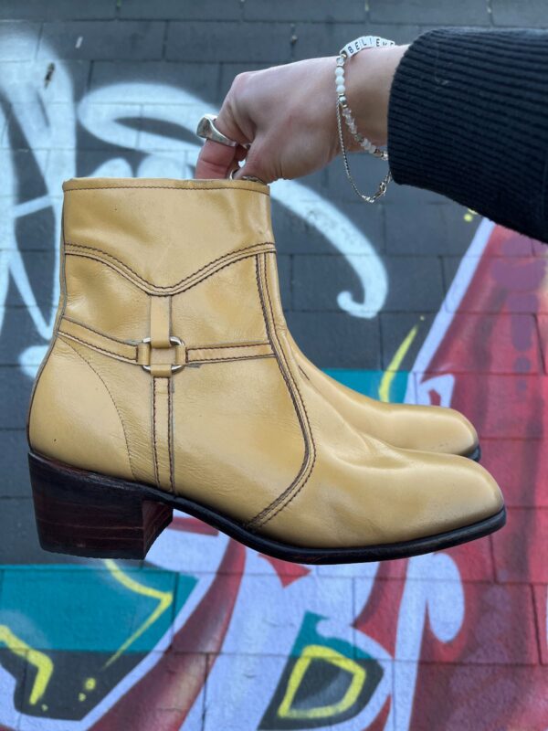 MINI HARNESS LEATHER PANEL ZIP UP ANKLE BOOTS