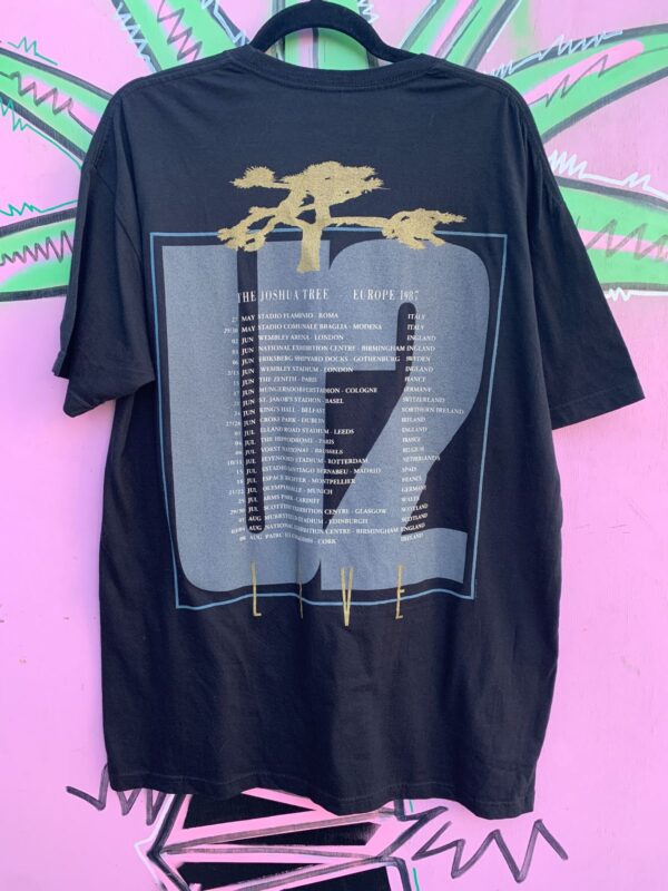 U2 - 1987 THE JOSHUA TREE TOUR EUROPE GRAPHIC T SHIRT