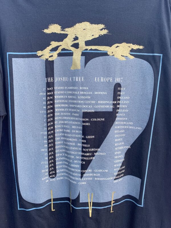 U2 - 1987 THE JOSHUA TREE TOUR EUROPE GRAPHIC T SHIRT