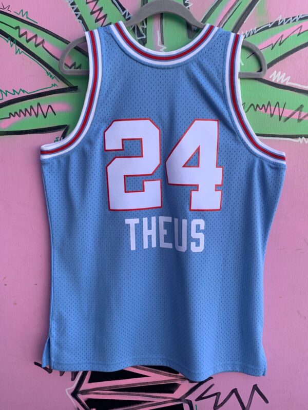 SACREMENTO KINGS REGGIE THEUS 24 BASKETBALL HERITAGE JERSEY