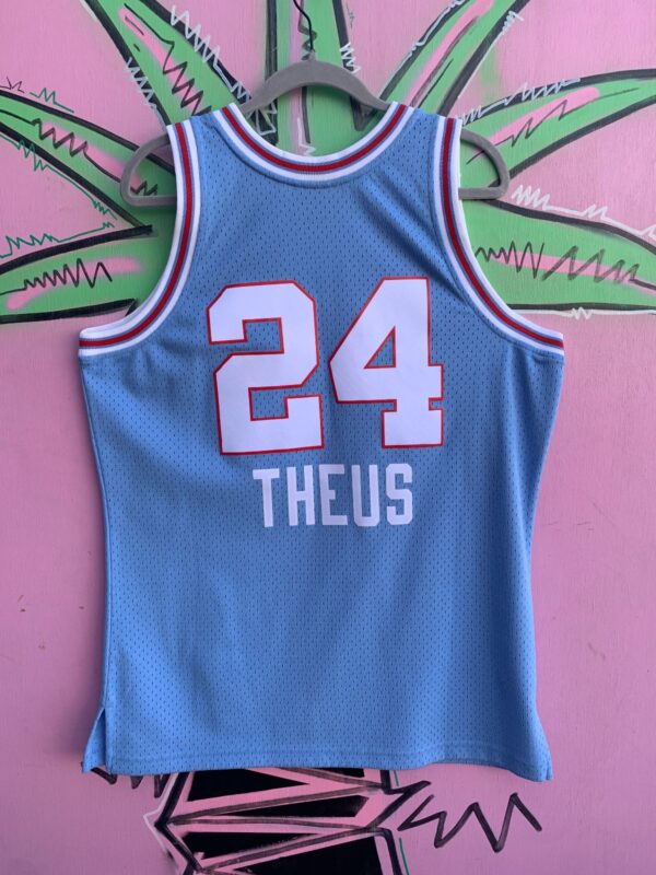 SACREMENTO KINGS REGGIE THEUS 24 BASKETBALL HERITAGE JERSEY