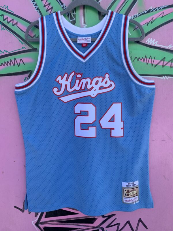 SACREMENTO KINGS REGGIE THEUS 24 BASKETBALL HERITAGE JERSEY