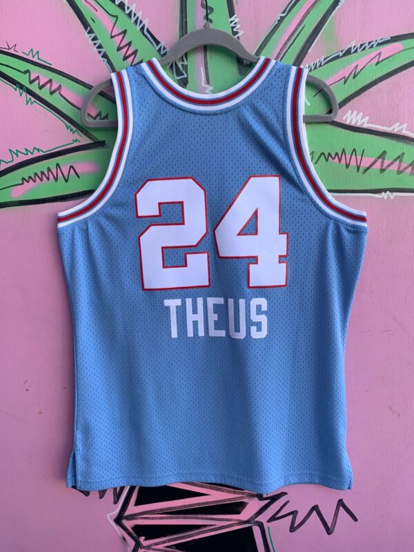 SACREMENTO KINGS REGGIE THEUS 24 BASKETBALL HERITAGE JERSEY