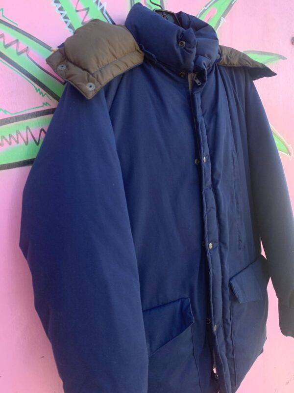 RETRO GOOSE DOWN PUFFY ZIP UP WINTER JACKET W/ REMOVABLE HOOD