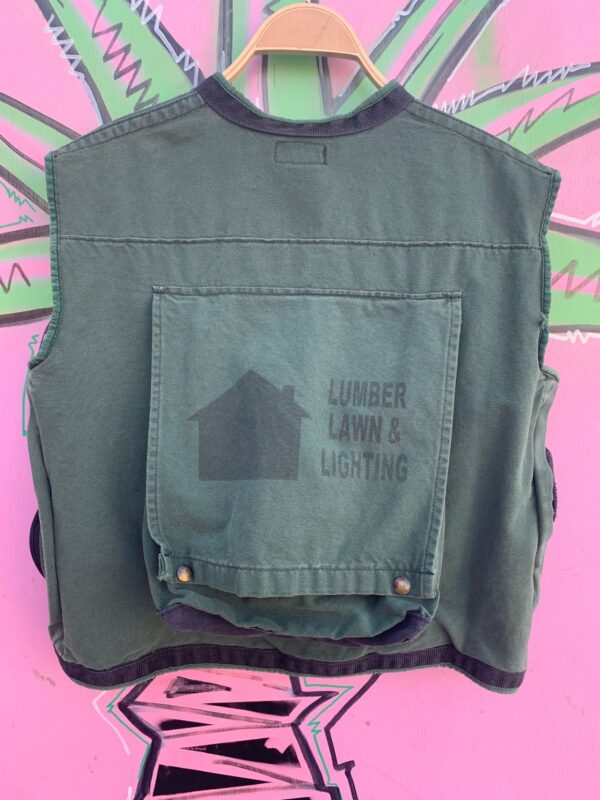 COOL! 100% COTTON HEAVY CANVAS MULTI-POCKET UTILITY VEST SNAP BUTTONS - LUMBER LAWN & LIGHTING