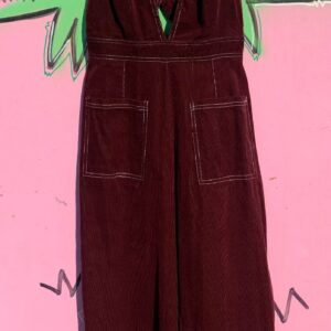 Photo detail:SWEET! CORDUROY OVERALLS WHITE CONTRAST STITCHING