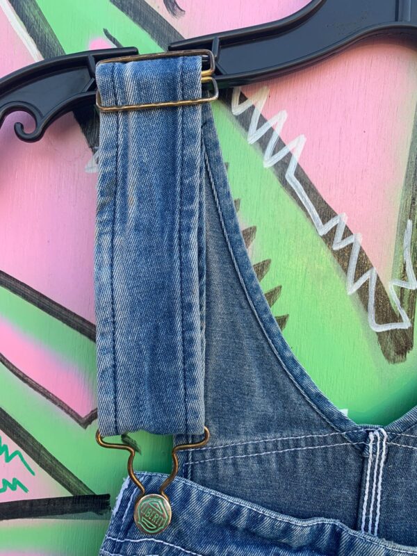 *AS-IS* BAGGY CLASSIC DENIM OVERALLS GREEN TRIM