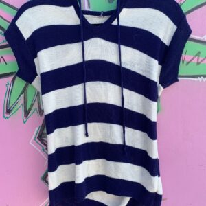 Photo detail:*AS-IS* 1960S-70S STRIPED HOODED SLEEVELESS KNIT SWEATER TOP