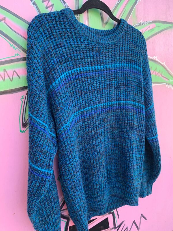 1990S STRIPED MARLED KNIT SWEATER