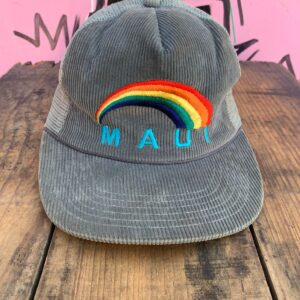 Photo detail:AS-IS EMBROIDERED MAUI RAINBOW CORDUROY TRUCKER HAT