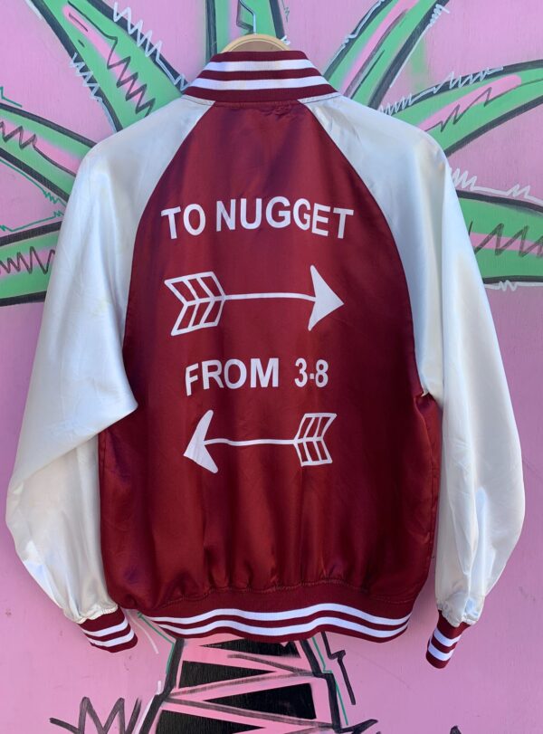 COLOR BLOCK LIGHTWEIGHT SATIN SNAP BUTTON BASEBALL JACKET TO NUGGET FROM 3-8