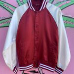 COLOR BLOCK LIGHTWEIGHT SATIN SNAP BUTTON BASEBALL JACKET TO NUGGET FROM 3-8