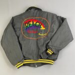 REACH FOR EXCELLENCE RAINBOW CHAIN STITCH SATIN BUTTON UP JACKET