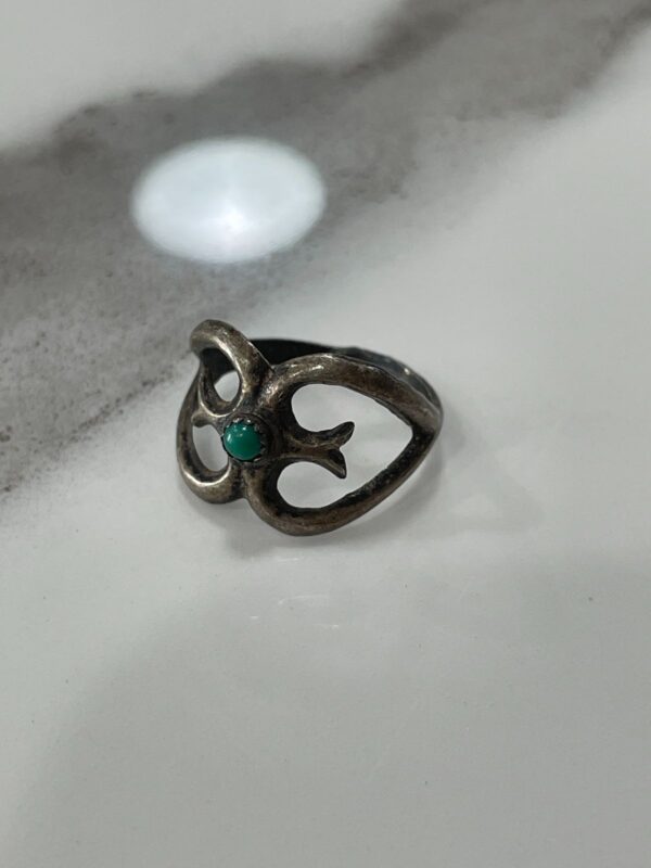 925 STERLING SILVER SANDCAST SMALL TURQUOISE STONE RING