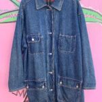 DENIM CHORE JACKET PLAID LINED AND CONTRAST STITCH