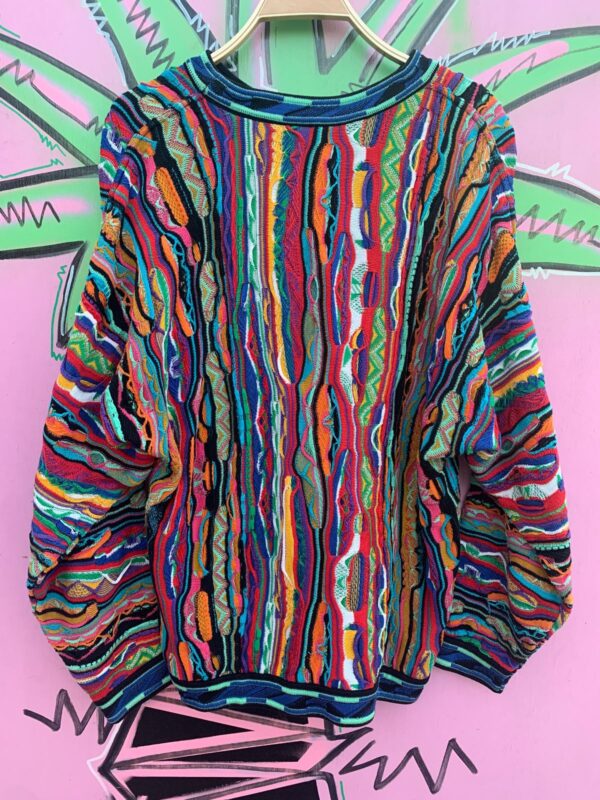 COOGI AUSTRALIA MULTICOLOR TEXTURED 3D CHUNKY KNIT SWEATER