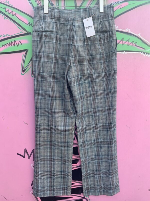 AS IS 1970S WOOL PLAID STRAIGHT LEG TROUSERS