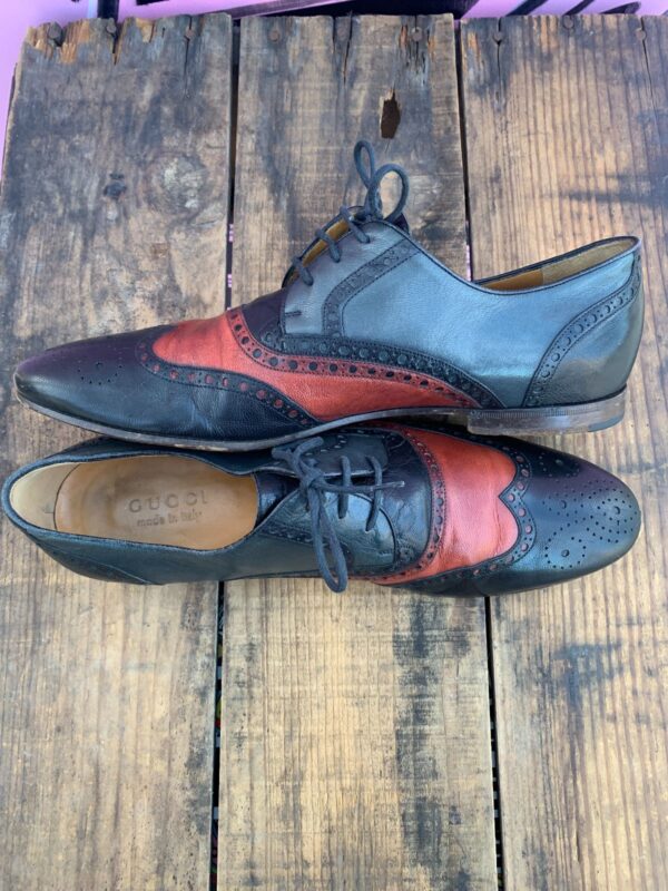 GUCCI BROGUE WINGTIP LEATHER OXFORD SHOES