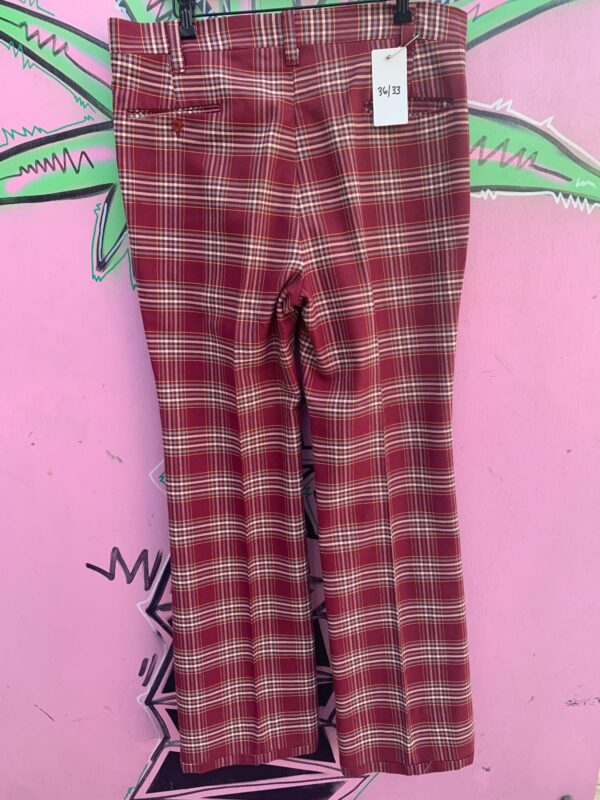 CLASSIC MENS PLAID POLYESTER DISCO PANTS