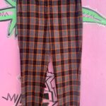 CUTE WOOL PLAID TAPERED TROUSERS