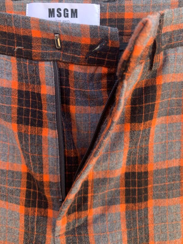 CUTE WOOL PLAID TAPERED TROUSERS