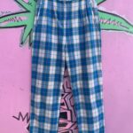 *AS-IS* FUN! COLORFUL PLAID HIGH WAISTED TAPERED LEG  PANTS *INDEPENDENT DESIGNER