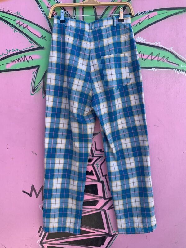 *AS-IS* FUN! COLORFUL PLAID HIGH WAISTED TAPERED LEG  PANTS *INDEPENDENT DESIGNER