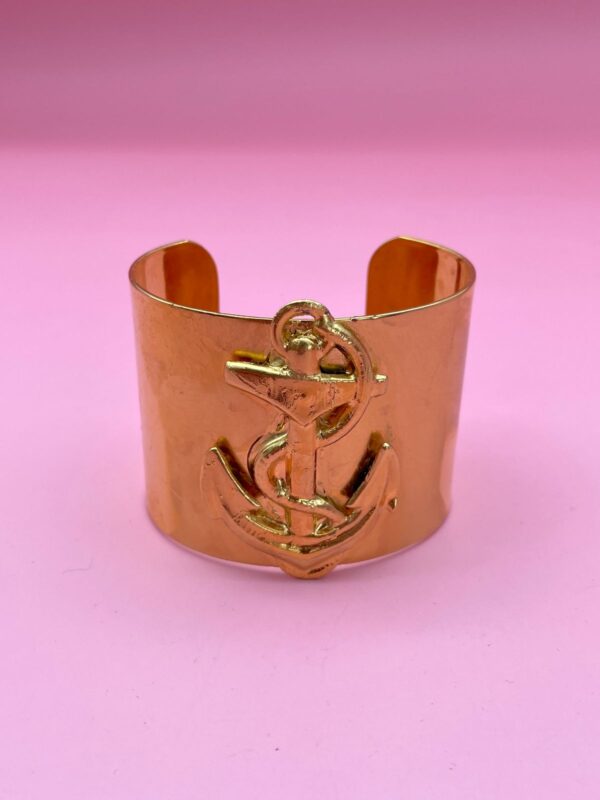 OVERSIZED 18K GOLD PLATED BRASS ANCHOR CUFF BRACELET