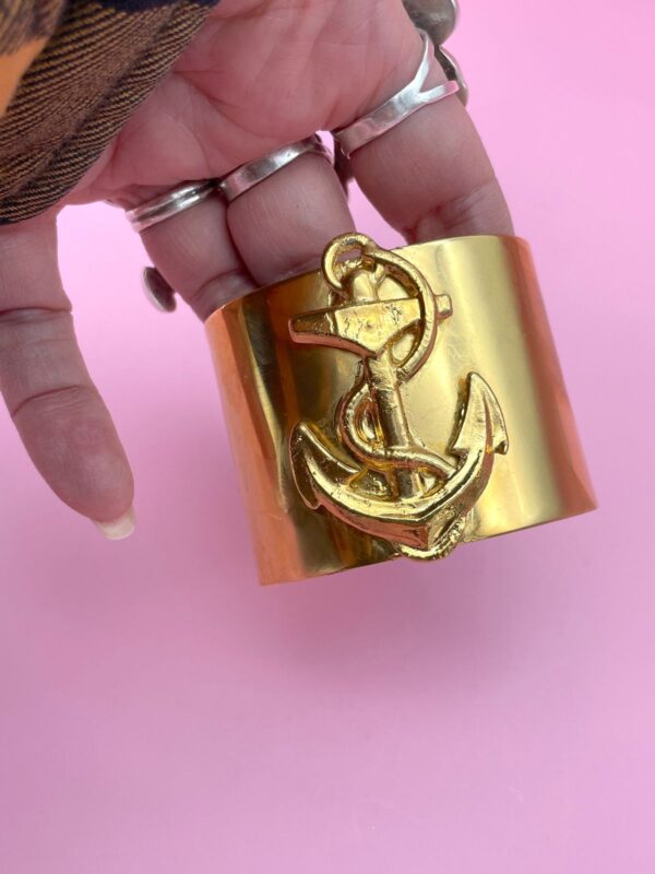 OVERSIZED 18K GOLD PLATED BRASS ANCHOR CUFF BRACELET