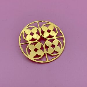 Photo detail:SHINY PLATED GOLD CIRCLE BROOCH - VAN CLEEF STYLE