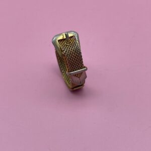 Photo detail:*AS-IS* CUTE LITTLE MESH ADJUSTABLE BELT RING *FADED GOLD