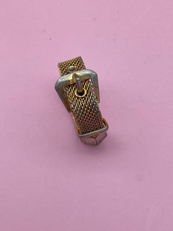 *AS-IS* CUTE LITTLE MESH ADJUSTABLE BELT RING *FADED GOLD