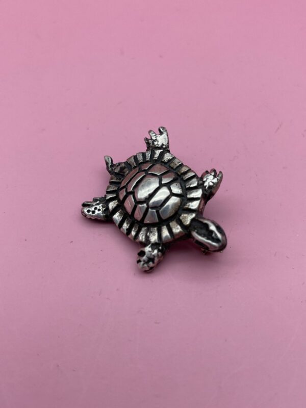 SWEET! 925 STERLING SILVER TURTLE BROOCH PIN *STAMPED