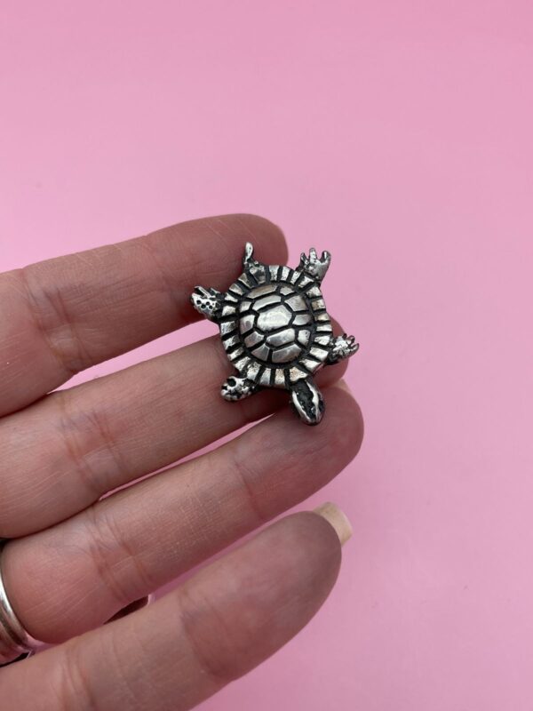 SWEET! 925 STERLING SILVER TURTLE BROOCH PIN *STAMPED