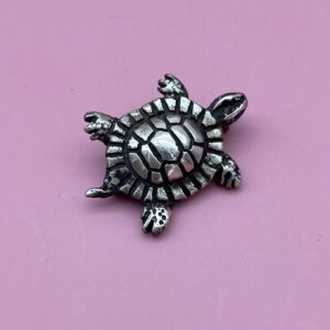 Photo detail:SWEET! 925 STERLING SILVER TURTLE BROOCH PIN *STAMPED