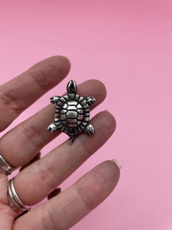 SWEET! 925 STERLING SILVER TURTLE BROOCH PIN *STAMPED
