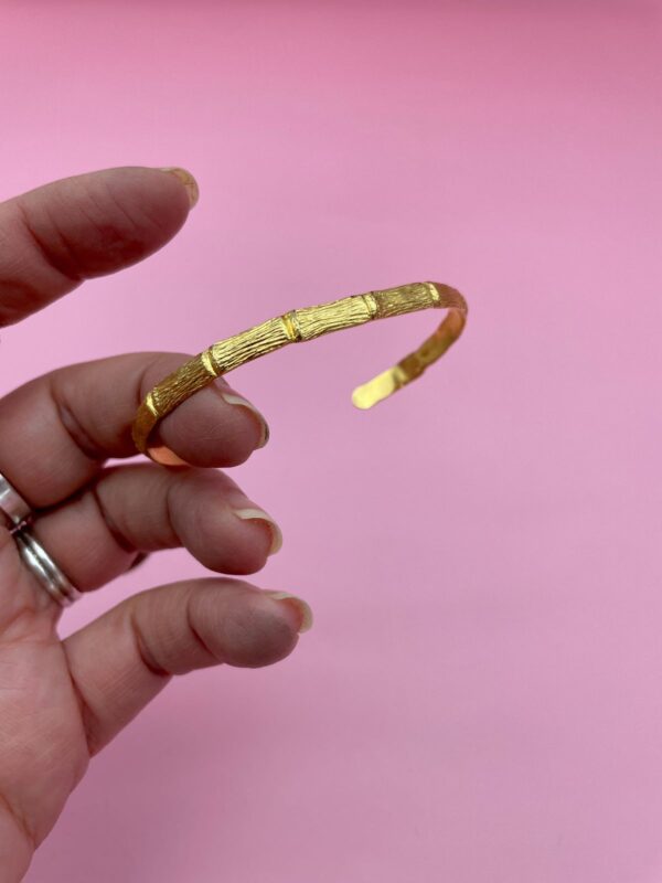 SWEET GOLD PLATED BAMBOO CUFF BRACELET