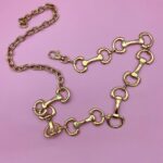 HIGH POLISHED GOLD PLATED HORSE BIT HARNESS CHAIN BELT