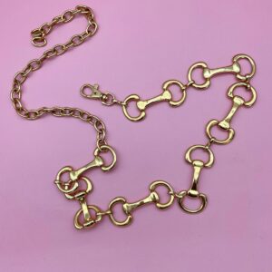 Photo detail:HIGH POLISHED GOLD PLATED HORSE BIT HARNESS CHAIN BELT