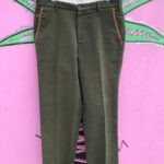 BEAUTIFUL BRUSHED COTTON TROUSERS SUEDE PIPING