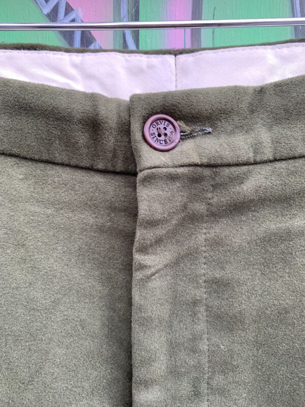 BEAUTIFUL BRUSHED COTTON TROUSERS SUEDE PIPING