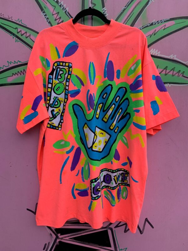 DEADSTOCK NEON ALLOVER PRINT BODY GLOVE TSHIRT ALLOVER PRINT NWT